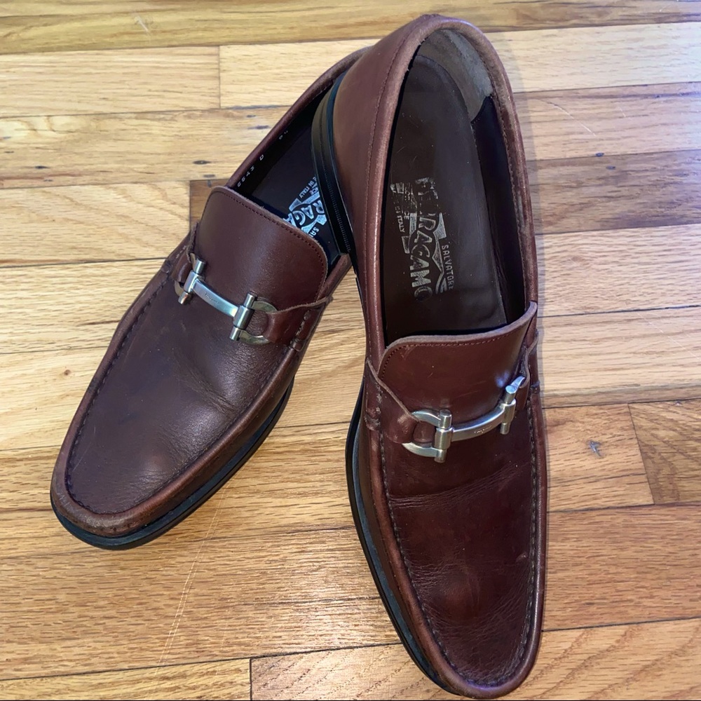 Salvatore Ferragamo Brown Leather Loafers